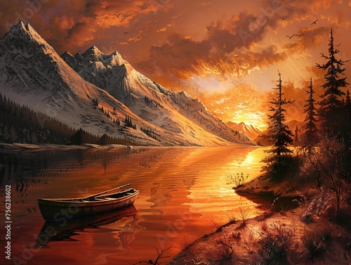Sunset Serenade A Boat Ride on the Water Generative AI © Bipul Kumar