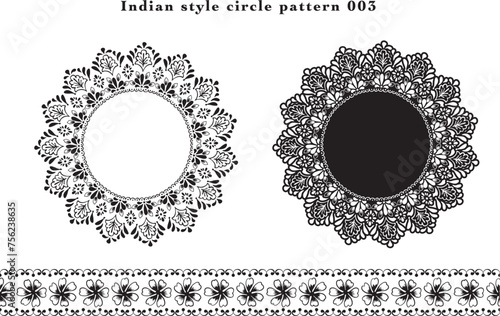インド風円形レース模様素材 003