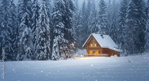 Winter Wonderland A Cozy Cabin in the Snow Generative AI © Bipul Kumar