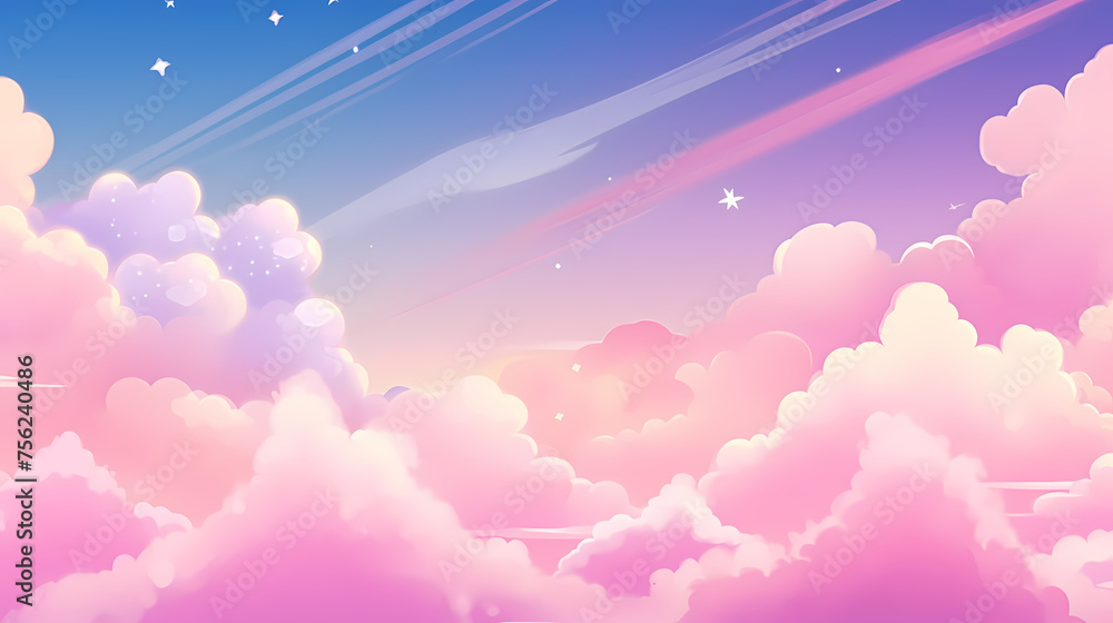 The background of clouds is pink The background of clouds is pink