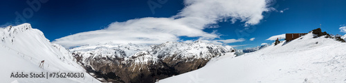Panoramic view of the Caucasus mountains