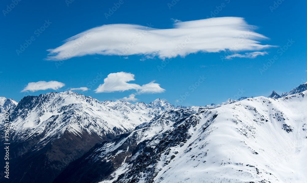 Panoramic view of the Caucasus mountains Panoramic view of the Caucasus mountains