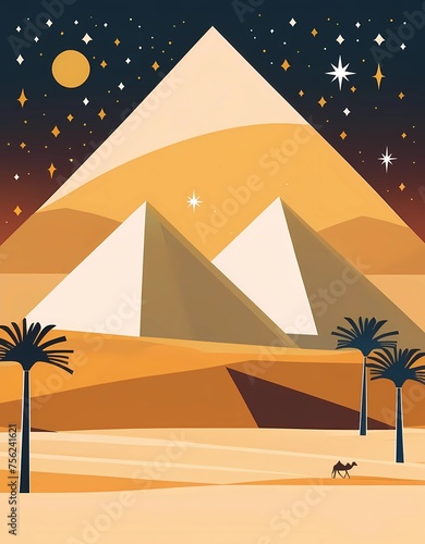 pyramids of giza. illustration wallpaper