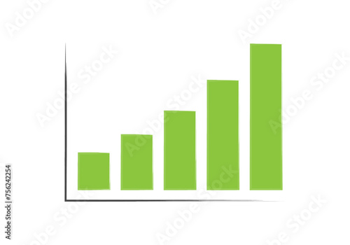 Gráfico verde en crecimiento por los beneficios. 