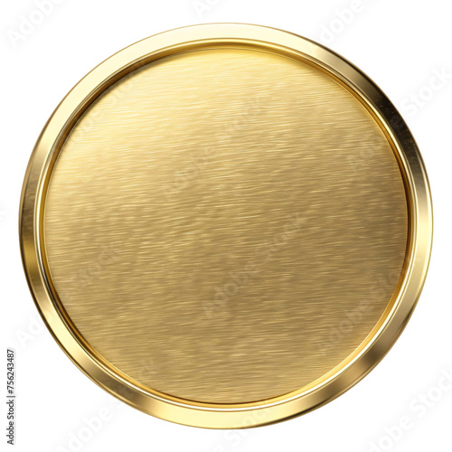 blank gold coin, stamp isolated on a transparent cut-out background © graphicbeezstock
