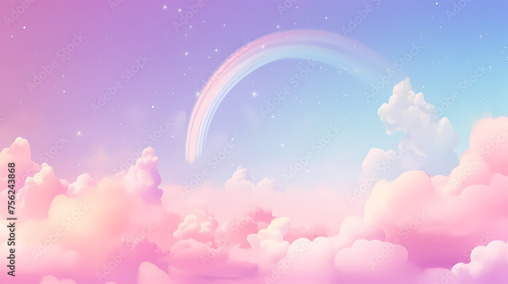Fantasy pink sparkling cloudscape