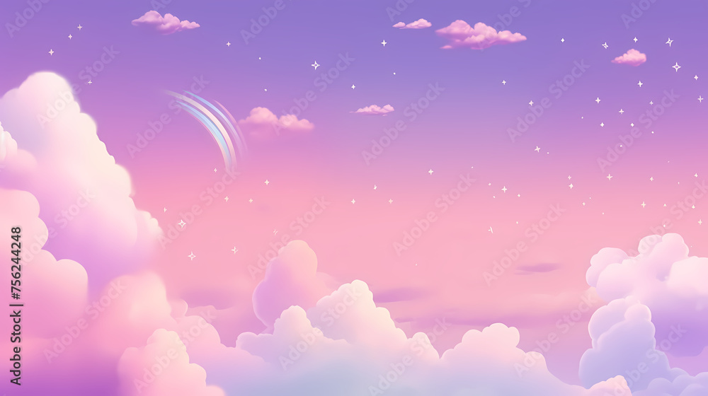 Fantasy pink sparkling cloudscape Fantasy pink sparkling cloudscape