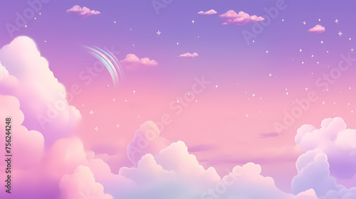 Fantasy pink sparkling cloudscape