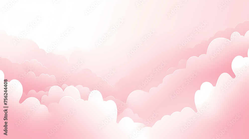 Fantasy pink sparkling cloudscape - obrazy, fototapety, plakaty 