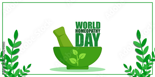 Vector illustration of World Homeopathy Day social media feed template