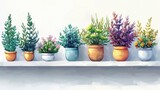 Lush Green Plants in Pots: Concept of Care and Nurturing Generative AI
