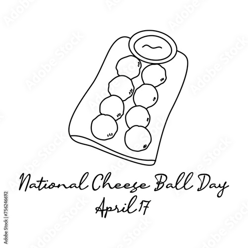 line art of National Cheese Ball Day good for National Cheese Ball Day celebrate. line art. illustration.