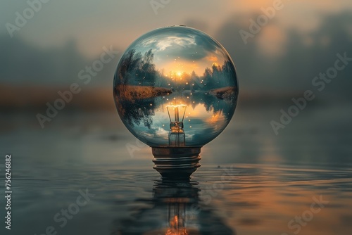 Glass Ball Floating on Water