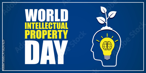 Vector illustration of World Intellectual Property Day social media feed template