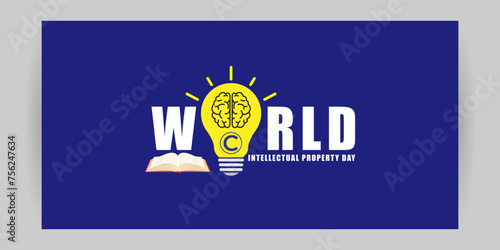 Vector illustration of World Intellectual Property Day social media feed template