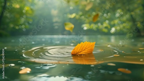 leaves floating in water Video 4K photo
