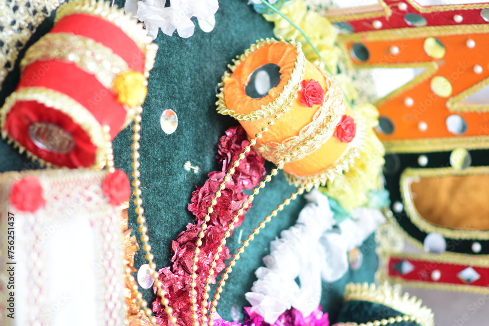 Obraz premium traditional thai fabric, asian art, wedding accessories