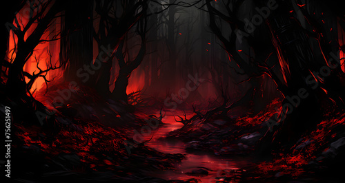 the woods are dark red and full of evil © Benjamin