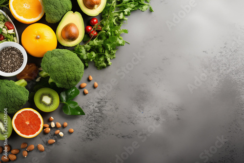 Fresh vegetables. Vegetarian ingredients for cooking on dark rustic wooden background