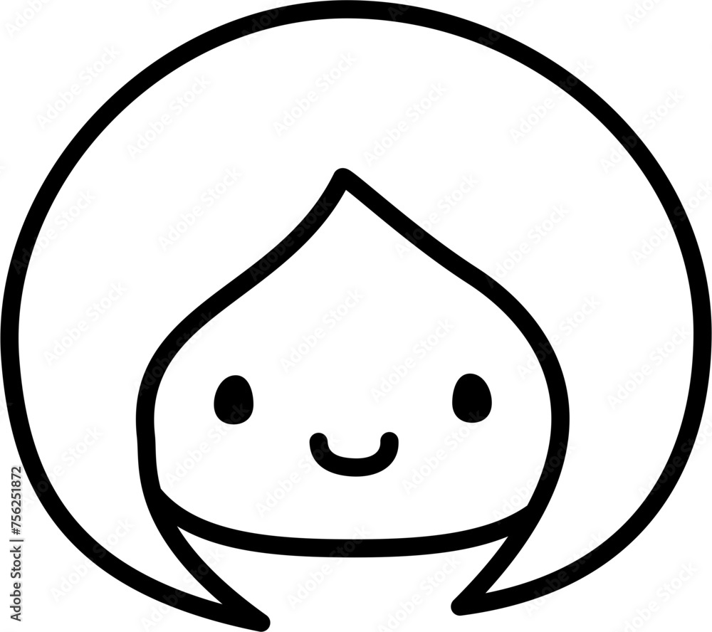 Cute Personalized Black and White Custom Face in SVG Vector. Cute Personalized Black and White Custom Face in SVG Vector.