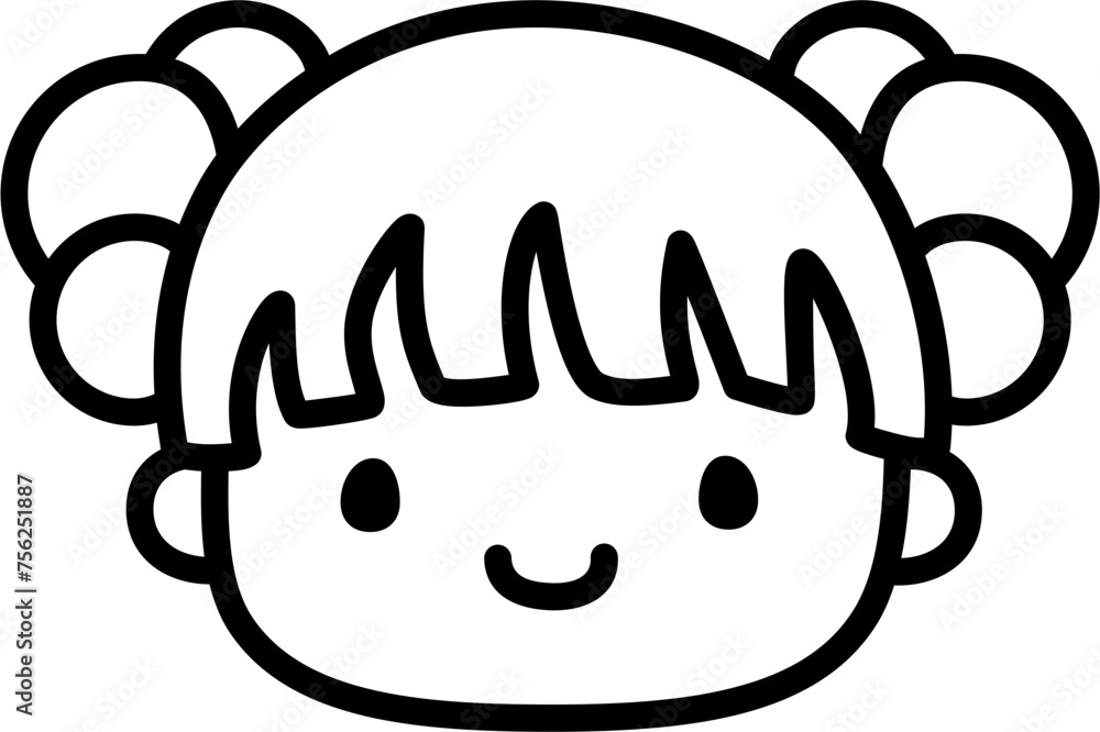 Cute Personalized Black and White Custom Face in SVG Vector. Cute Personalized Black and White Custom Face in SVG Vector.