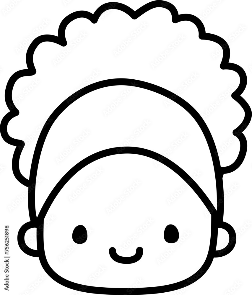 Cute Personalized Black and White Custom Face in SVG Vector. Cute Personalized Black and White Custom Face in SVG Vector.