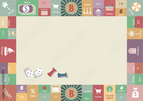 Frame of board game ,Funny frame,Vector illustrations
