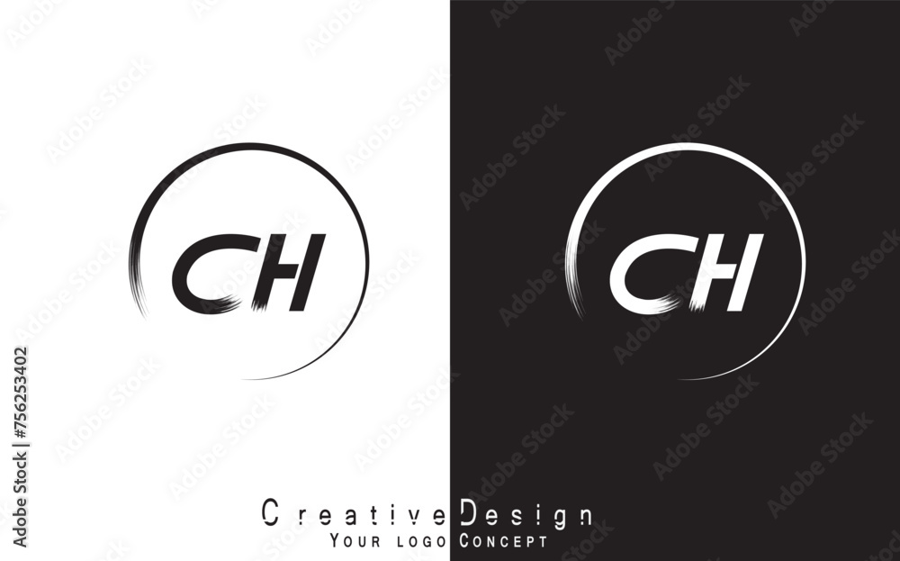 CH letter logo design template vector CH letter logo design template vector
