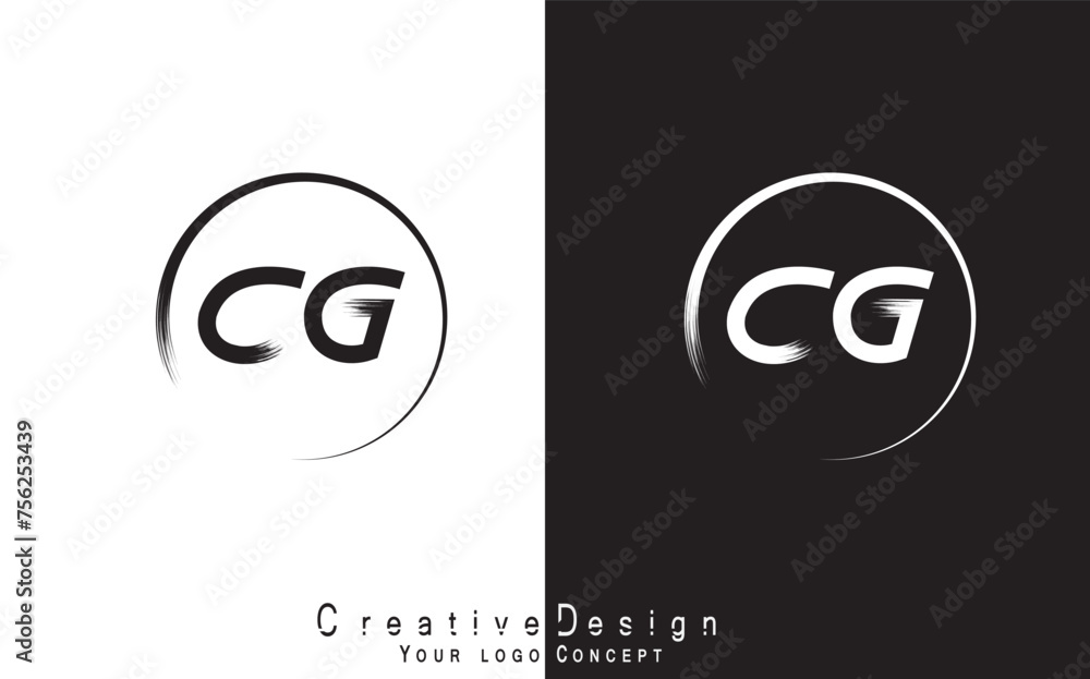 Naklejka premium CG letter logo design template vector