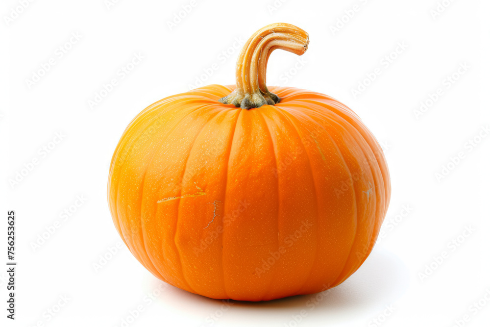 Orange Pumpkin On A White Background Background With Shadows Created Using Artificial Intelligence Orange Pumpkin On A White Background Background With Shadows Created Using Artificial Intelligence