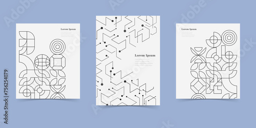 幾何学 抽象 六角形 科学 背景 カバー セット