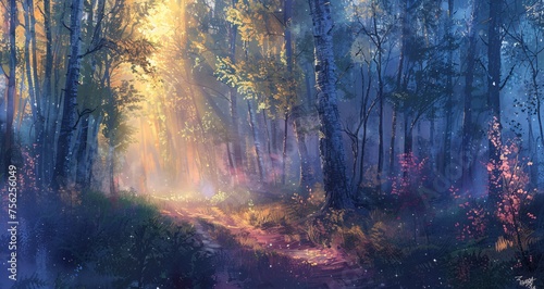 Fantasy Forest Path Generative AI © Satyam