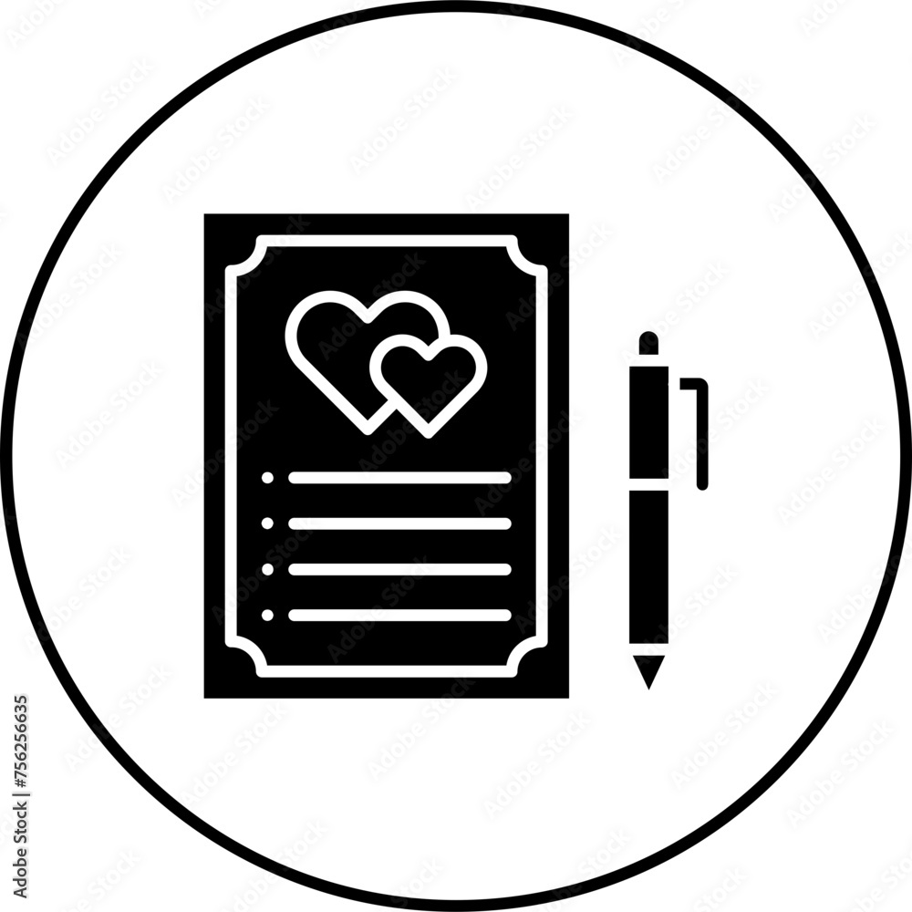 Fototapeta premium Wedding Contract Icon