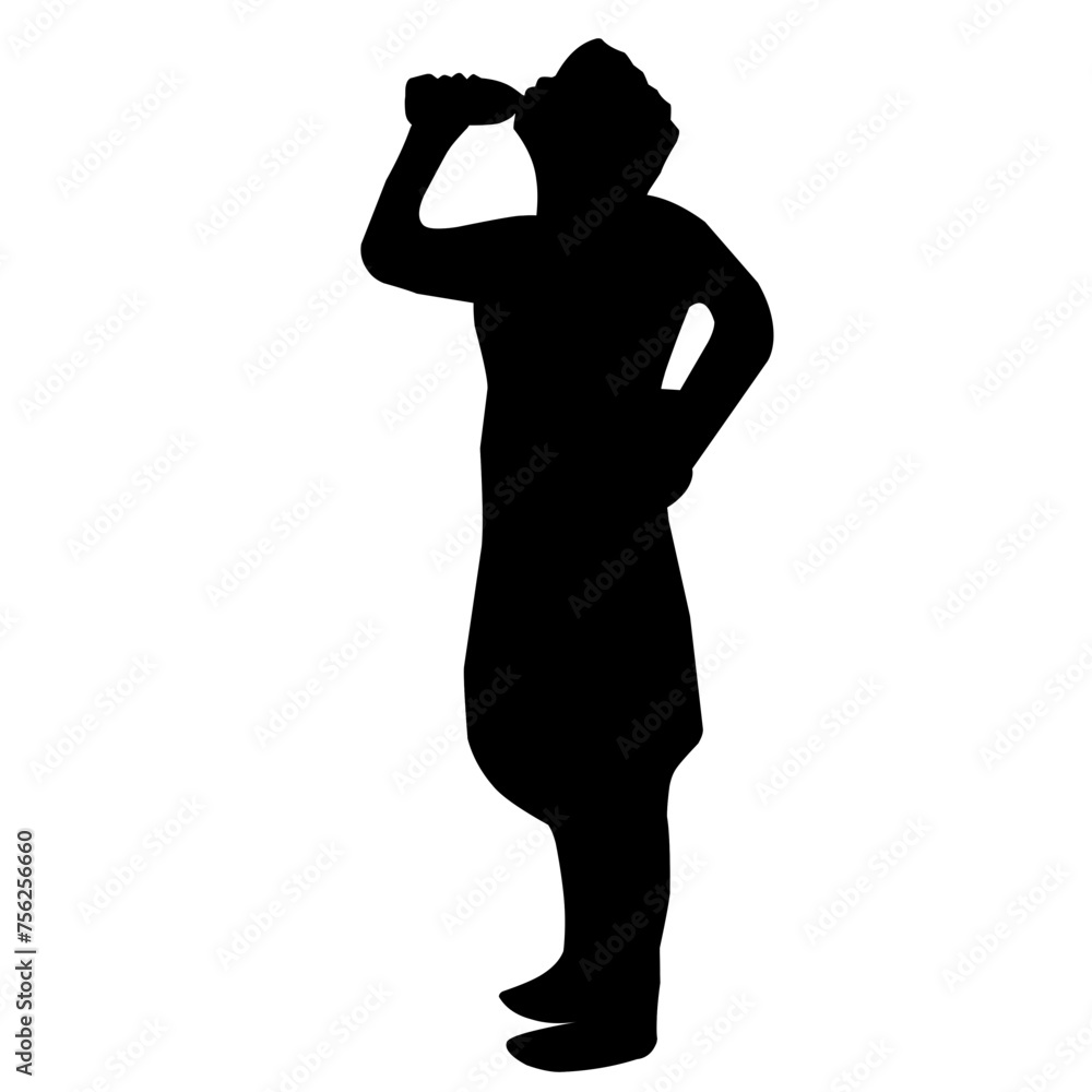 Silhouette of People Drinking