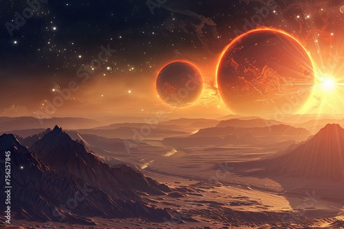 A planet with two suns photo
