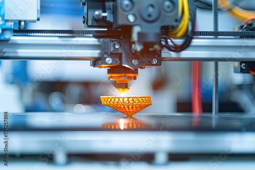 A 3D printer in the process of creating a prototype showcasing rapid prototyping technology