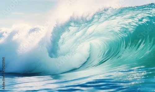 closeup of big waves in summer, suitable for surfing  © Pumapala
