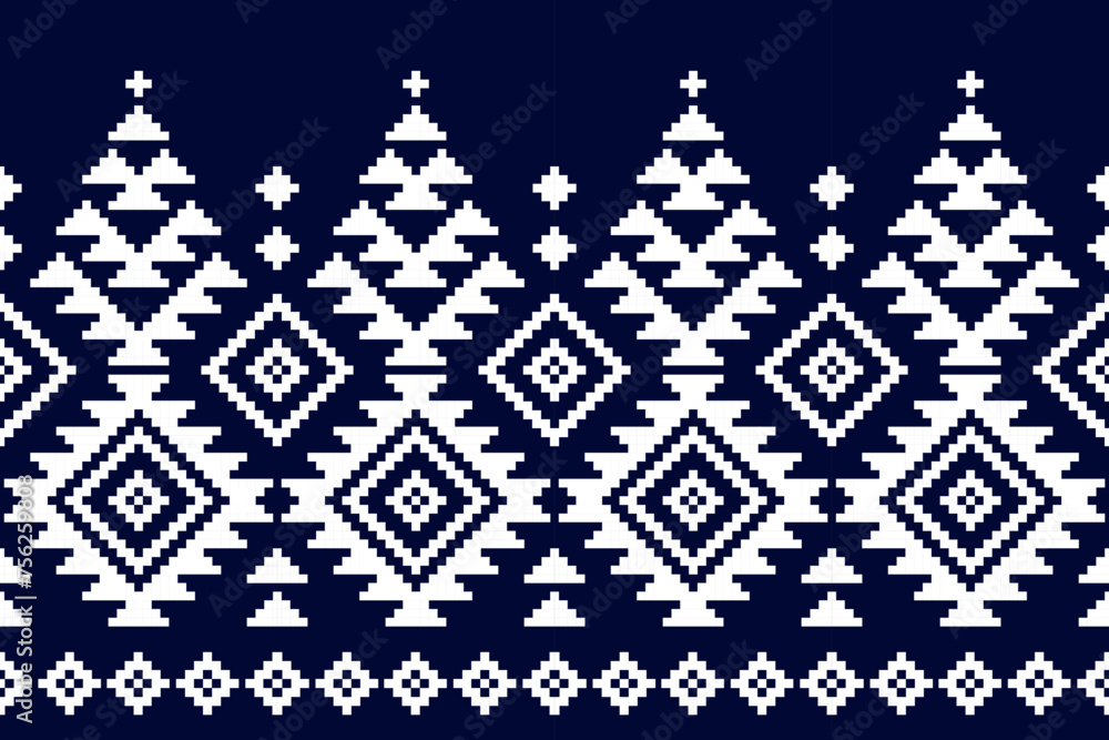 Fototapeta premium Fabric Mexican style. Geometric ethnic seamless pattern in tribal. Aztec art ornament print. Design for background, wallpaper, illustration, fabric, clothing, carpet, textile, batik, embroidery.