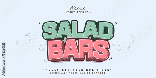 editable salad bars text effect.typhography logo