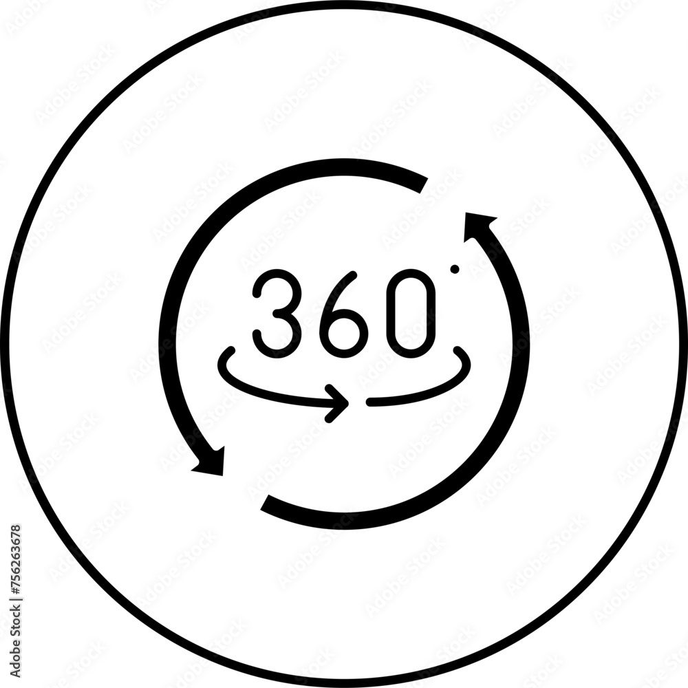 360 Degrees Icon 360 Degrees Icon