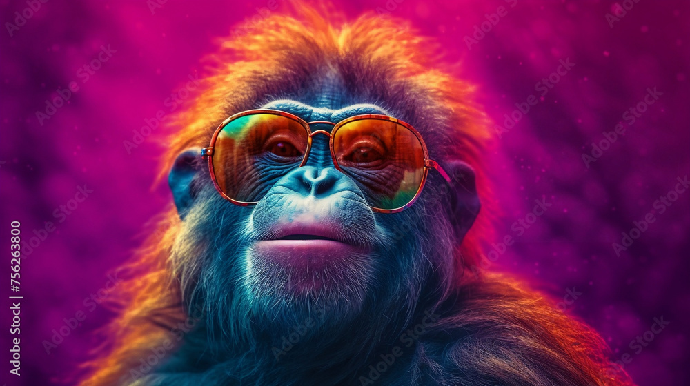 happy ape with funny sunglasses happy ape with funny sunglasses