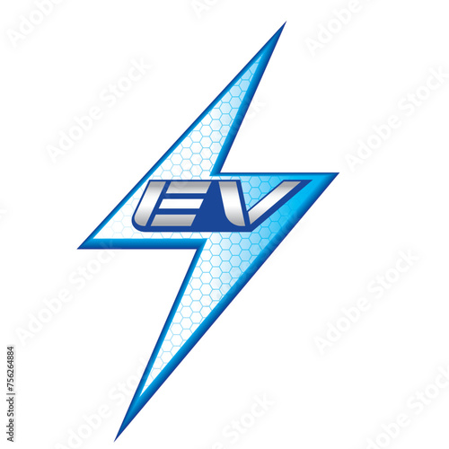 Concept logo EV design for creative inspire, template vector