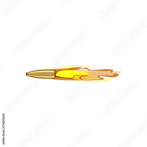 fast bullet flying cartoon. gunshot flight, flash silver, shot action fast bullet flying sign. isolated symbol vector illustration