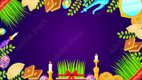 Novruz holiday celebration background 4k looping  (ID: 756266477)