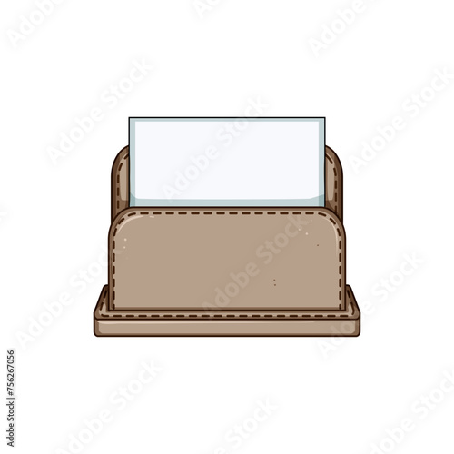 mock business card holder cartoon. tent blank, leaflet black, up package mock business card holder sign. isolated symbol vector illustration