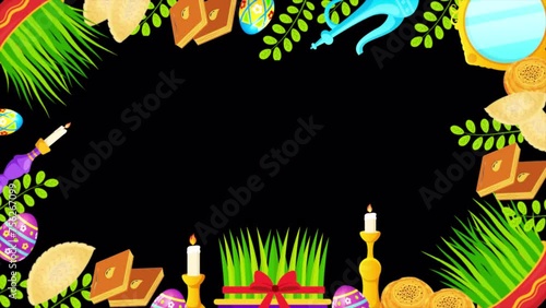 Novruz holiday frame alpha background 4k  (ID: 756267099)