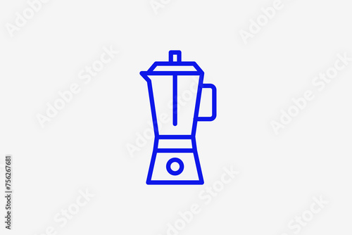 coffee maker illustration in line style design. Vector illustration.