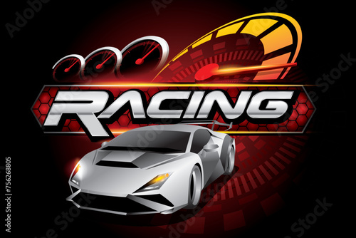 Racing speed logo design concept vector.