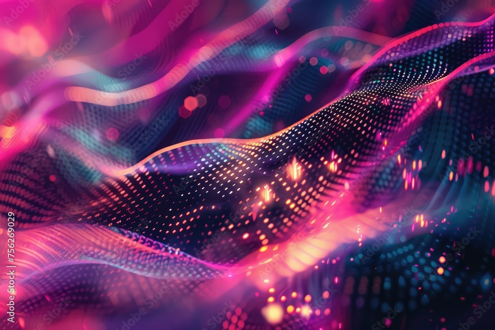 Abstract banner high technology pattern , geometric neon colorful shapes over black background. Digital tech. Modern futuristic, engineering, science, technology wallpaper. Hi tech digital connection Abstract banner high technology pattern , geometric neon colorful shapes over black background. Digital tech. Modern futuristic, engineering, science, technology wallpaper. Hi tech digital connection