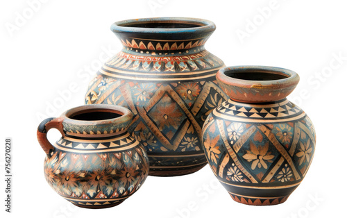 The Artistry of Multani Pottery Unveiled On Transparent Background.
